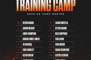 火箭公布训练营名单：杜兰特&申京领衔 范弗里特在列 共18人